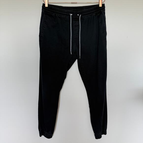 Volcom Mens Frickin Slim Jogger Pants Large Charcoal Drawstring Pockets Athletic - Picture 1 of 7